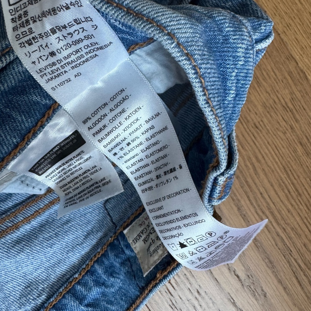 Levi's Wedgie Icon Denim Taper Jeans - Size 28 - EUC - Light Distressed Wash - Picture 5 of 8